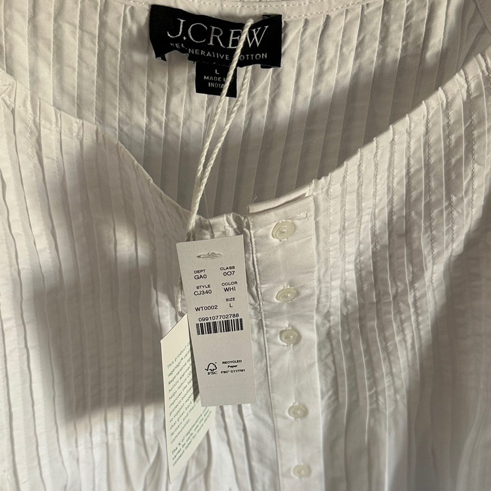 J. Crew White Ruffle Sleeve Blouse - Picture 2 of 3
